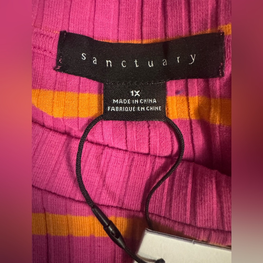 NWT Sanctuary Must Have Pink and Orange Striped Dress 1X - Picture 6 of 16